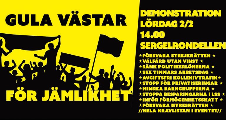 Gula västarna Stockholm lördag kl 14