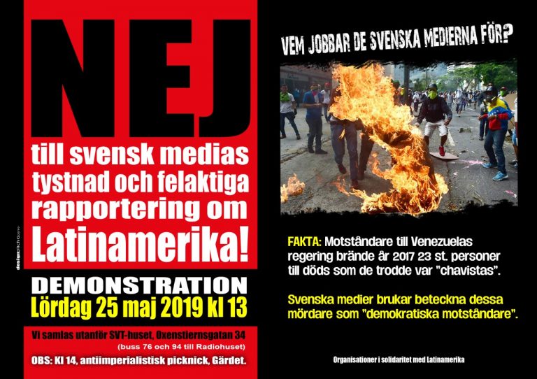 Solidaritet med Venezuela! Protestera mot mediernas lögner! Och kom med på picknick!