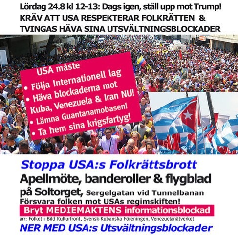 Protestera mot USA:s inhumana och folkrättsvidriga övergrepp!
