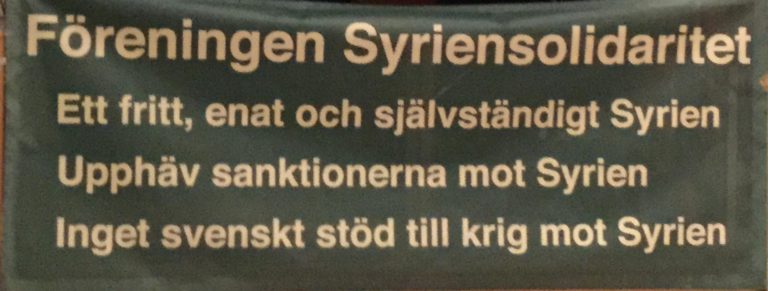 4 juli protesterade vi också mot USA:s krigsförbrytelser i Syrien. Tal av Yakida Pulido Morena från Föreningen Syriensolidaritet