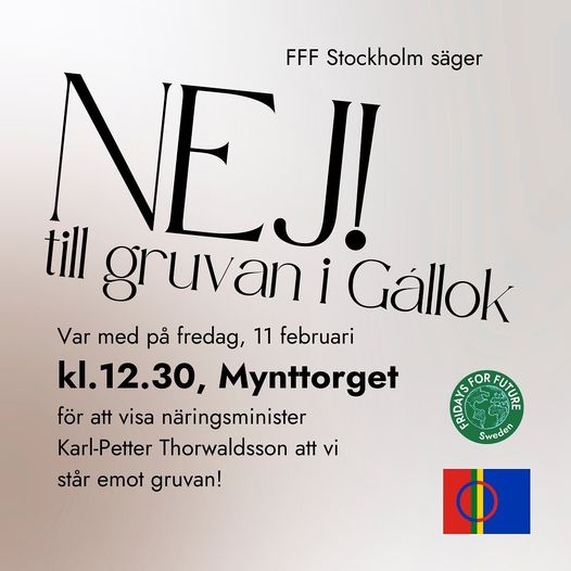 Skolstrejk mot den föreslagna gruvan i Gallok