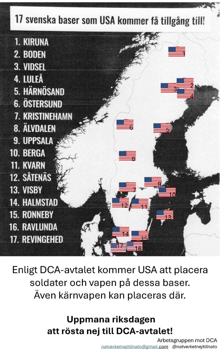 Brev om DCA till bland annat riksdagsledamöter