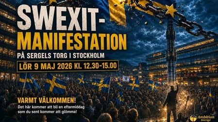 Swexitrörelsen ockuperar Sergels torg på Europadagen